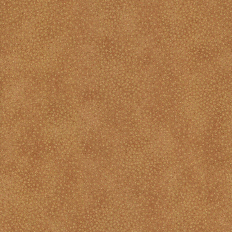 Brown tonal fabric with meandering dots and spots all over a mottled background
