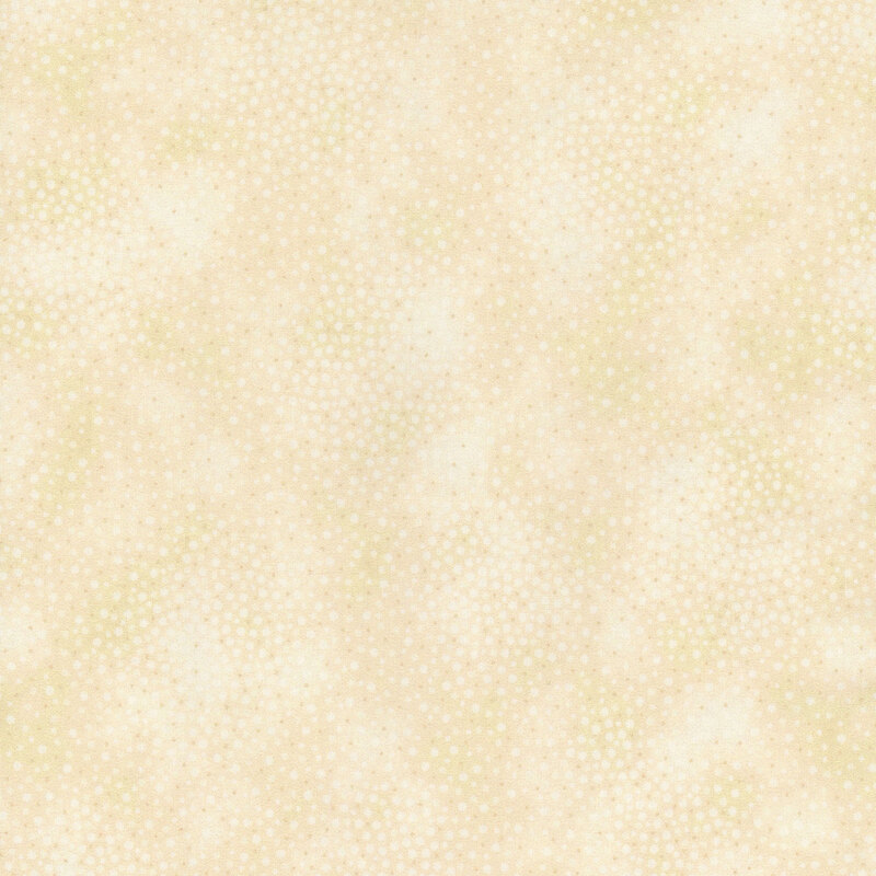 Creamy tonal fabric with meandering dots and spots all over a mottled background