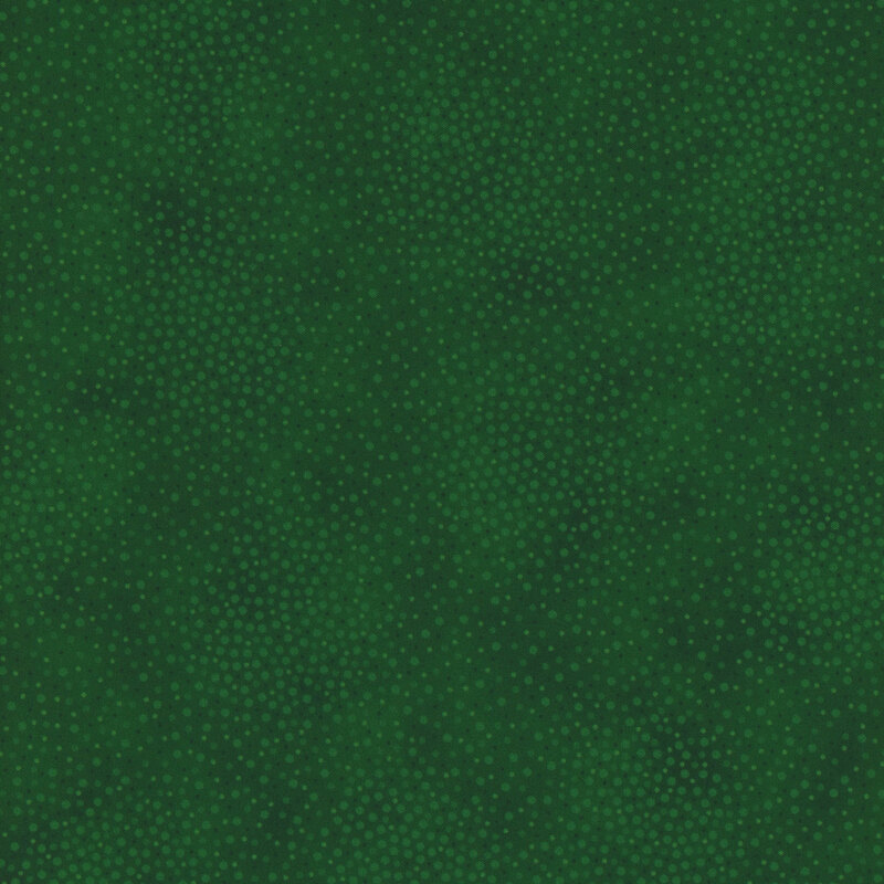Green tonal fabric with meandering dots and spots all over a mottled background