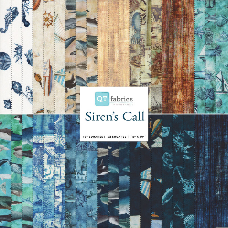 A collage of all fabrics included in the Siren's Call 10