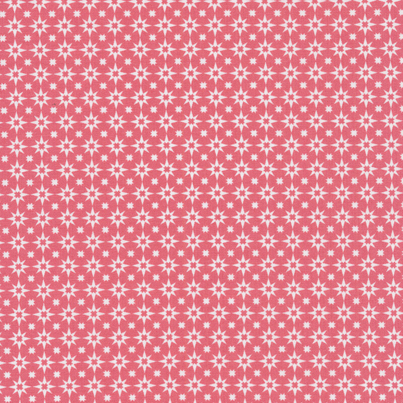 Pink fabric with connected white stars all over