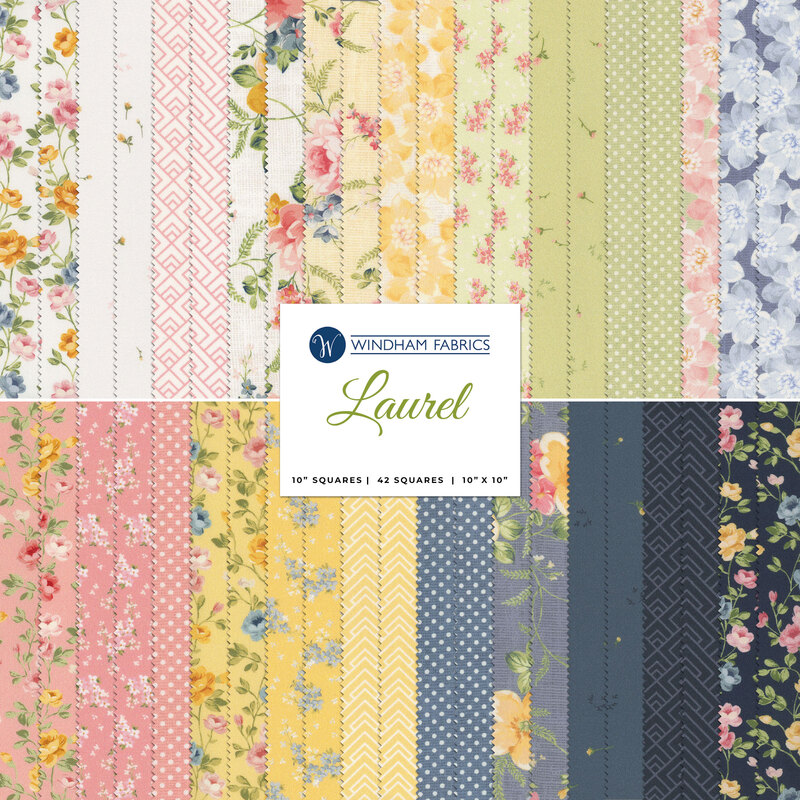 A collage of fabrics included in the Laurel 10