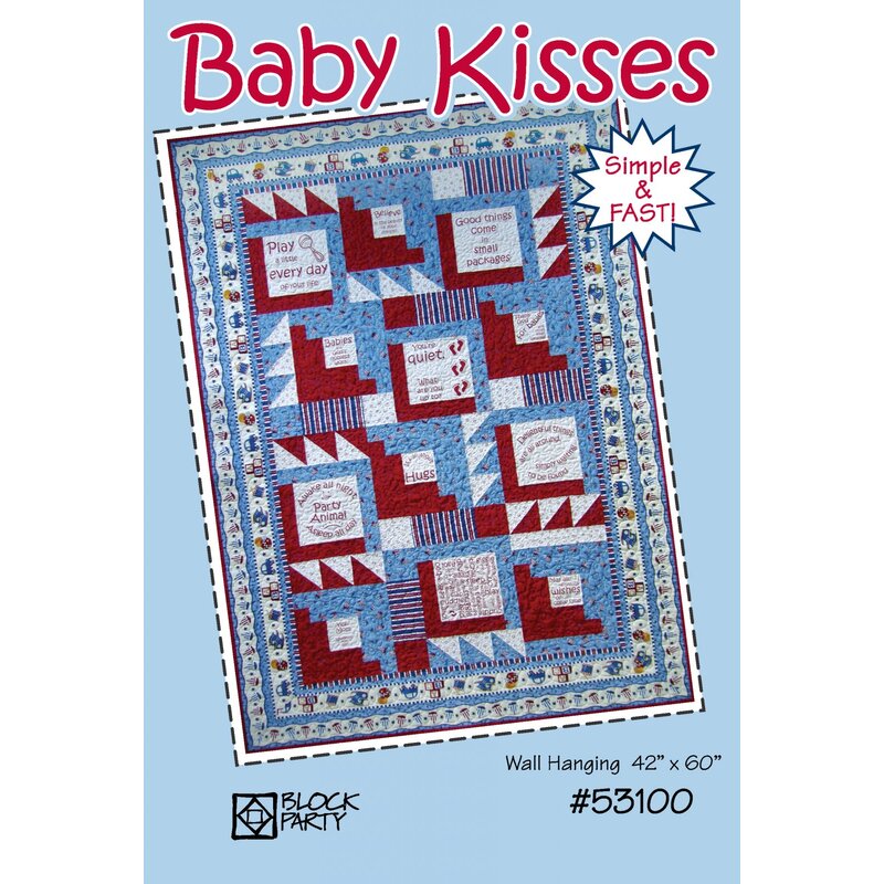 front of baby kisses wall hanging pattern