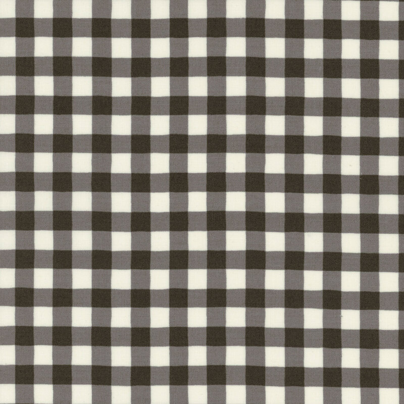 Dark gray and white gingham fabric