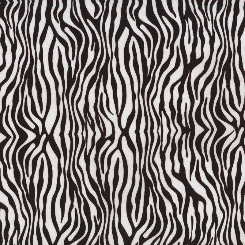 Black and white zebra striped fabric
