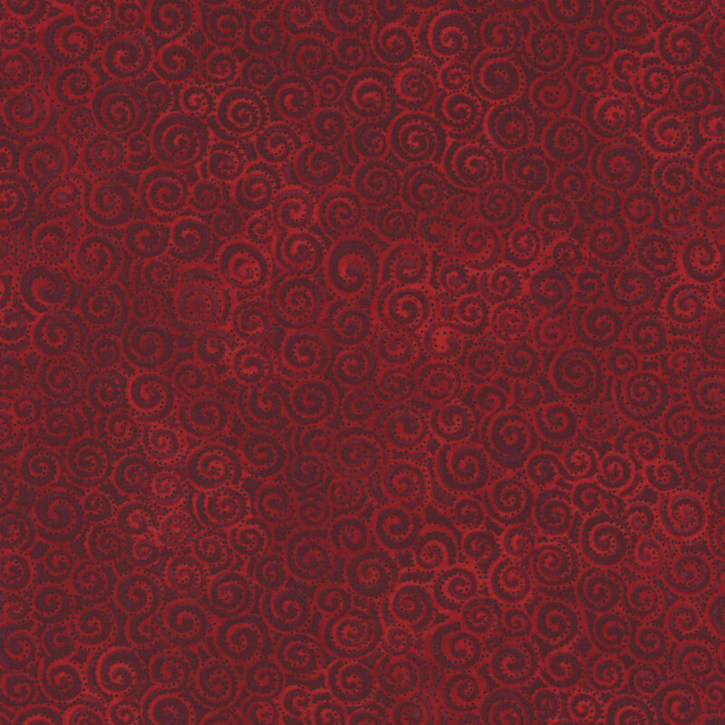 Red tonal fabric with small swirls packed together