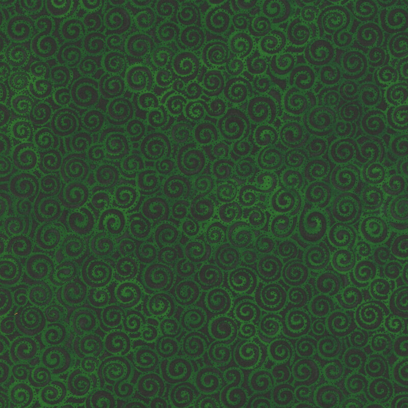 Green tonal fabric with small swirls packed together