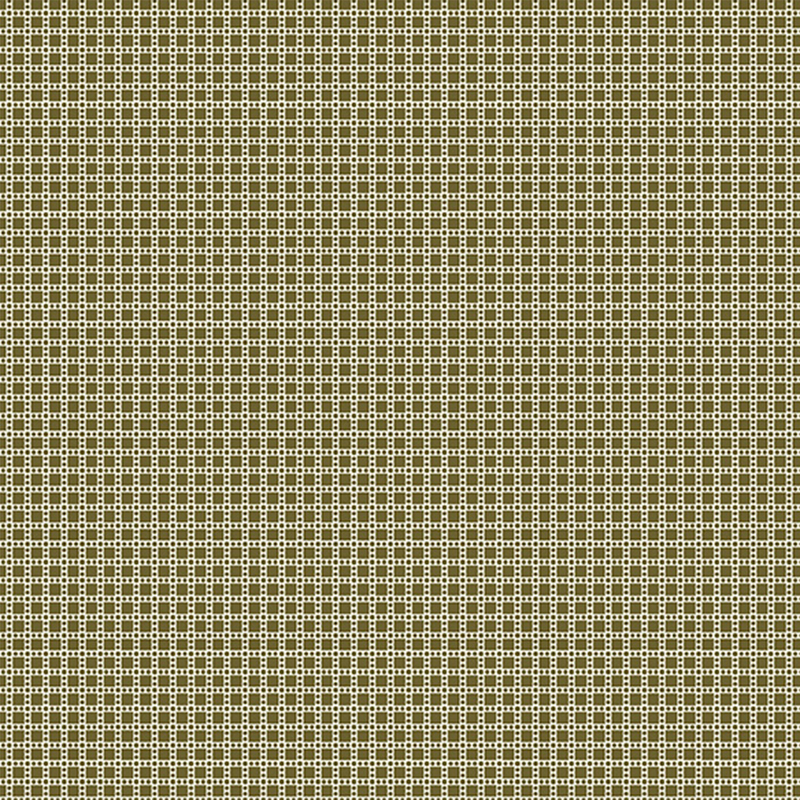 fabric featuring ditsy green squares and dots on a cream background
