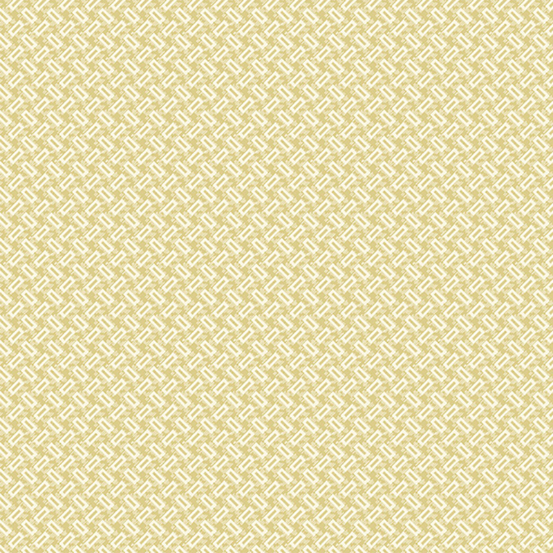 fabric featuring a woven pattern of cream rectangles with a tan background.