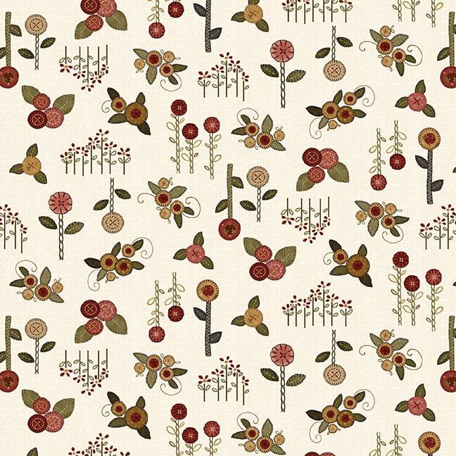 Home Sweet Home 316733 Cream by Debbie Busby for Henry Glass Fabrics