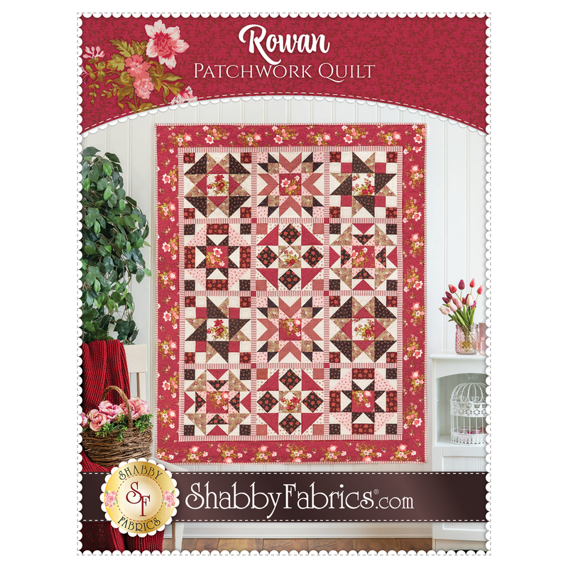 Front cover of the Rowan Patchwork Quilt pattern booklet showing a finished quilt project and title information