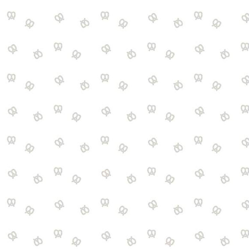 Digital image of white fabric with a white pretzel print.