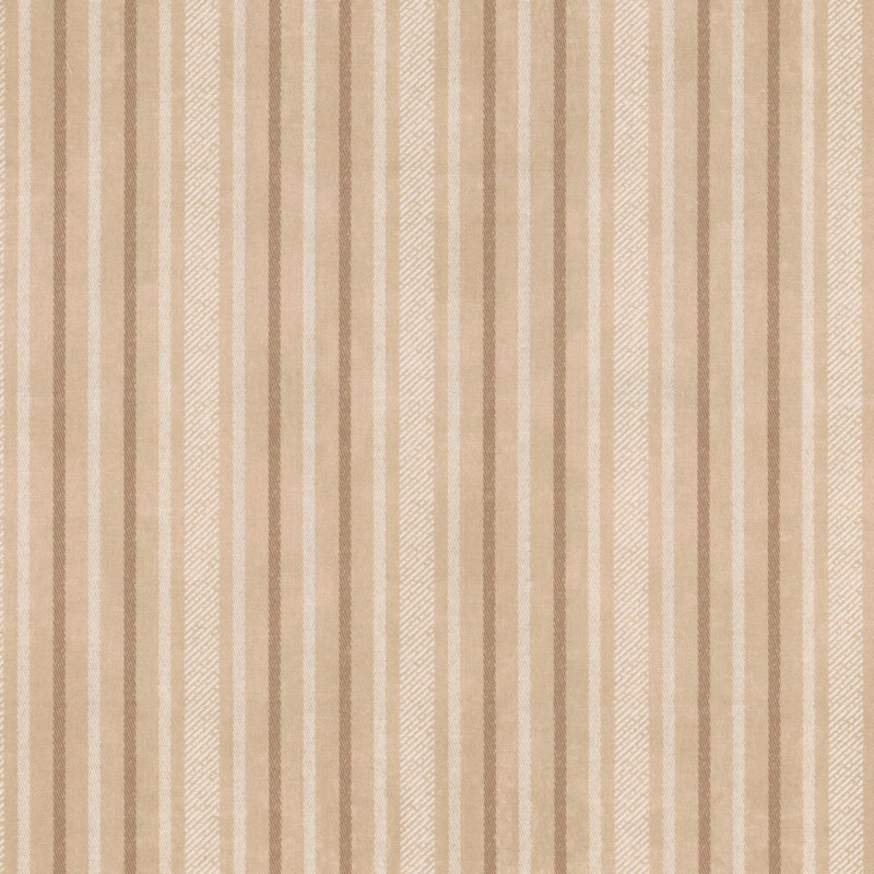 Tan fabric featuring brown and cream stripes with subtle mottling