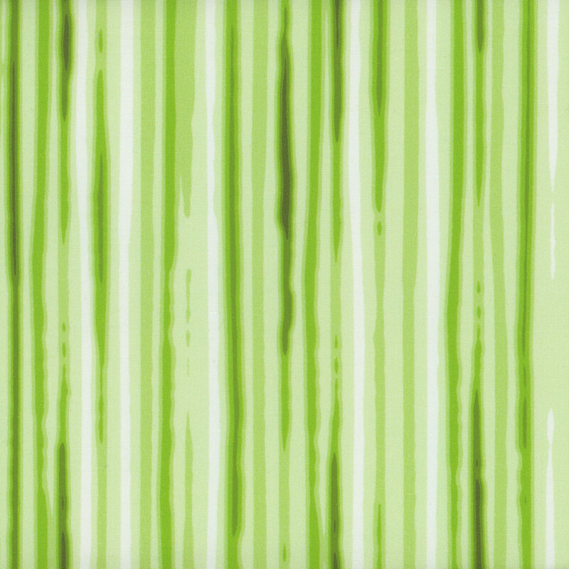 Fabric with painterly green stripes