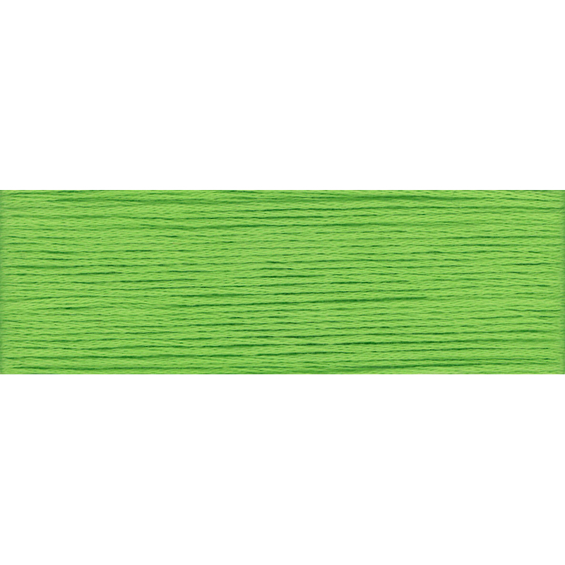 A close up of strands of the bright green LECIEN Cosmo Floss