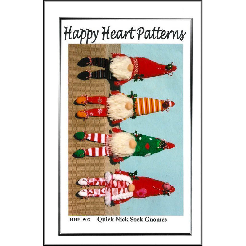 The front of the Quick Nick Sock Gnomes pattern by Happy Heart Patterns