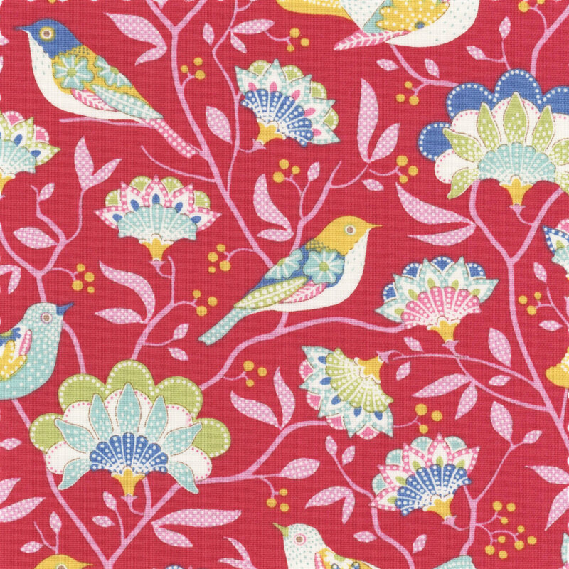 Jubilee Red Bird Tree Fabric by Tone Finnanger - Tilda Fabrics