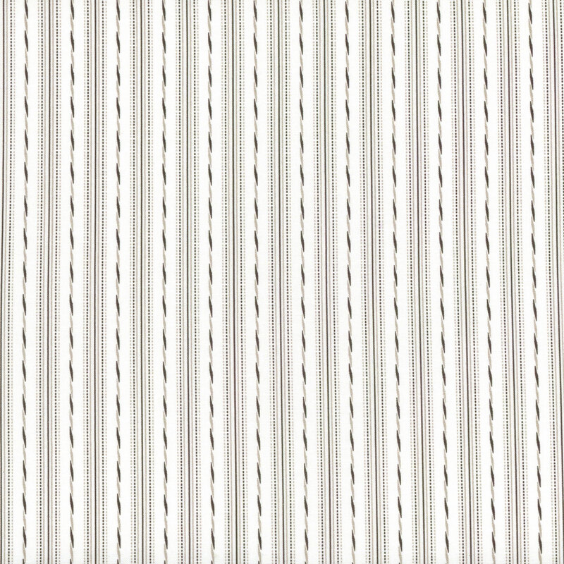 cream fabric with dark beige and black stripes