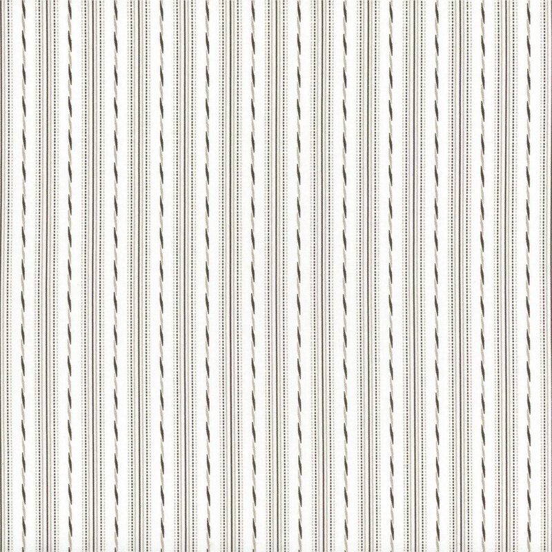 cream fabric with dark beige and black stripes