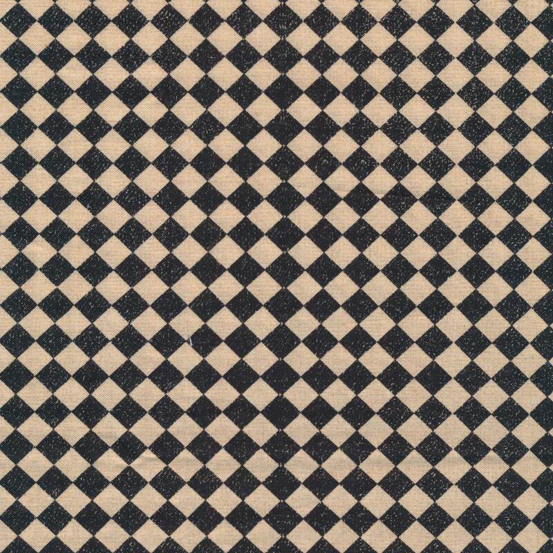 A checkered black and tan fabric