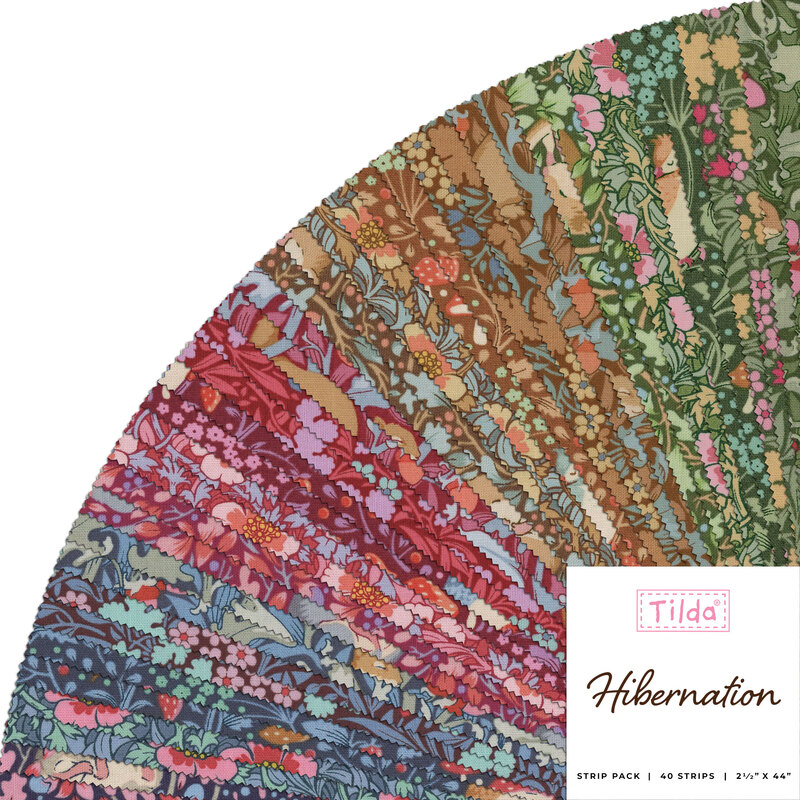 Splayed graphic of all fabrics within the Hibernation collection