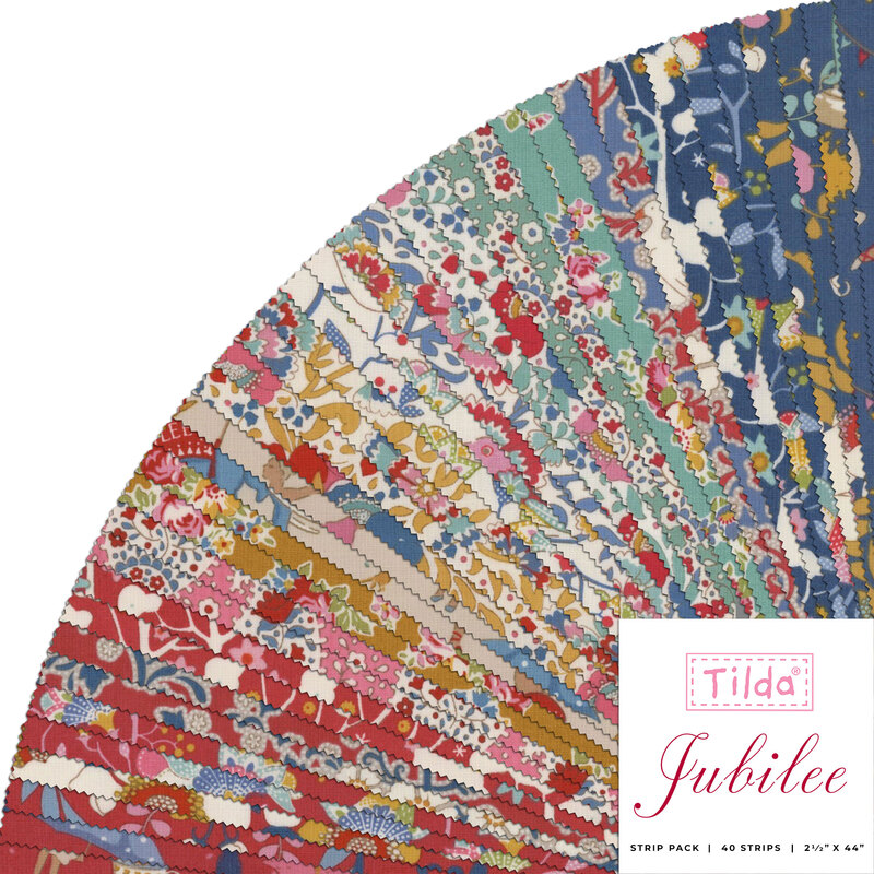 collage of all fabrics included in Jubilee Fabric roll