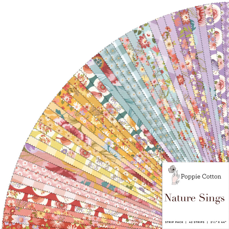 collage of all fabrics included in Nature Sings category by Poppie Cotton