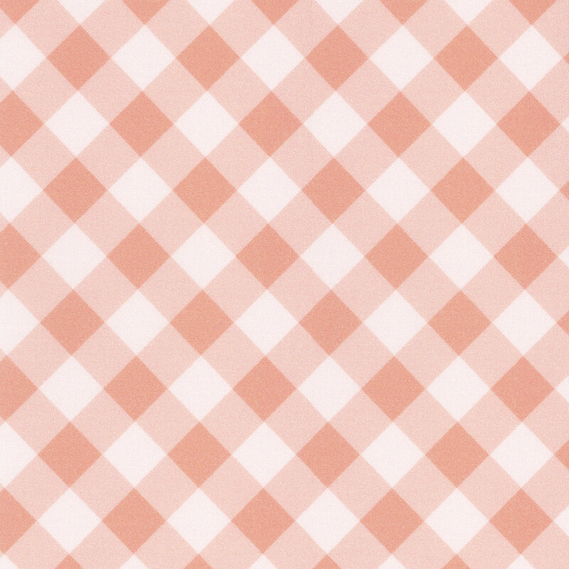 fabric featuring a lovely light salmon pink tonal gingham print