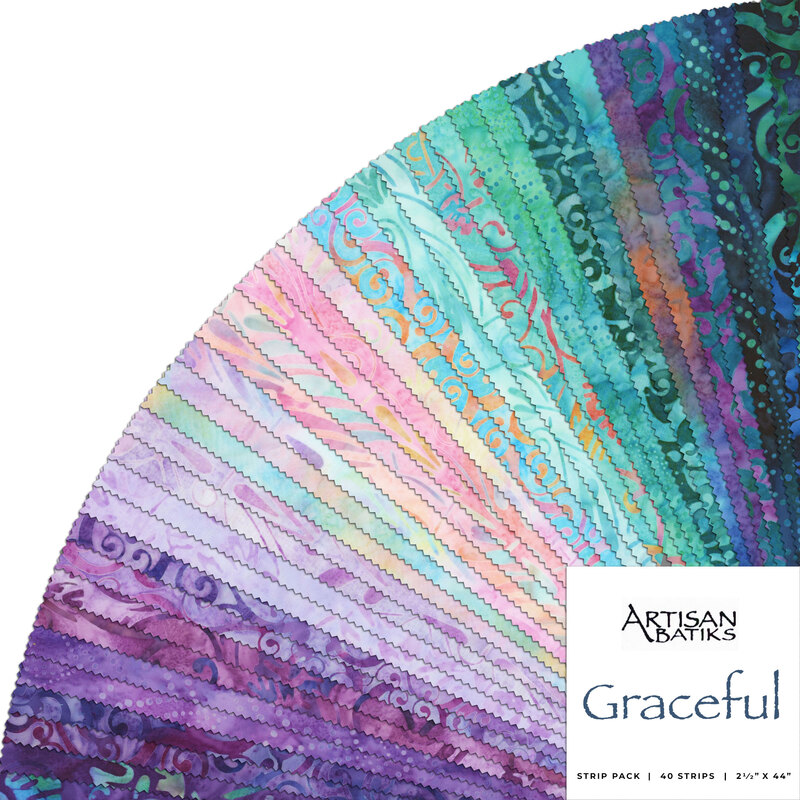collage of all fabrics in Artisan Batiks - Graceful 2-1/2