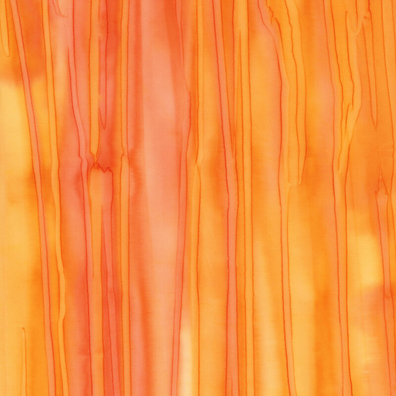 vibrant orange watercolor fabric featuring gentle transitions between various shades of orange lines
