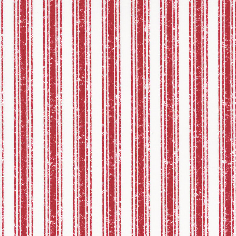fabric featuring bold red stripes on a solid white background.