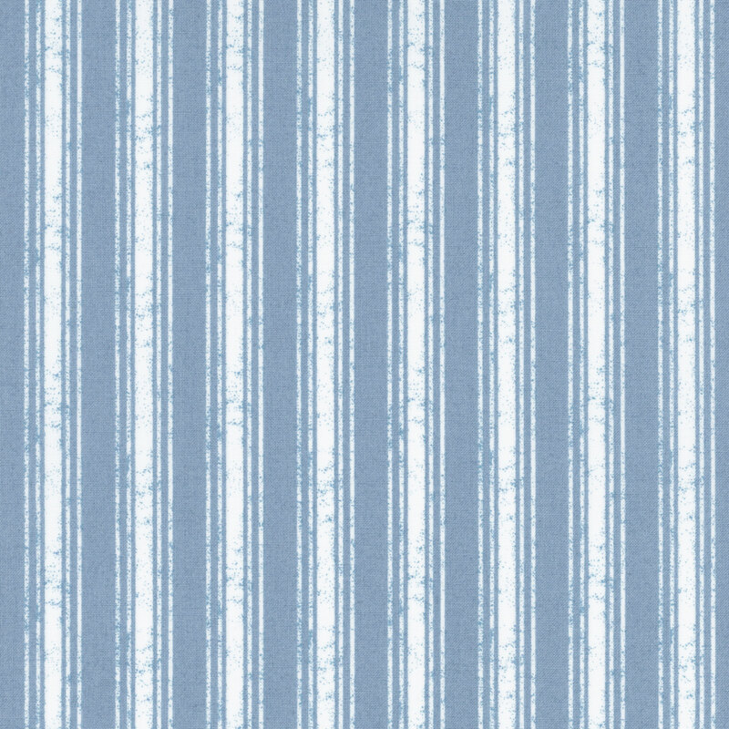fabric featuring bold white stripes on a solid sky blue background