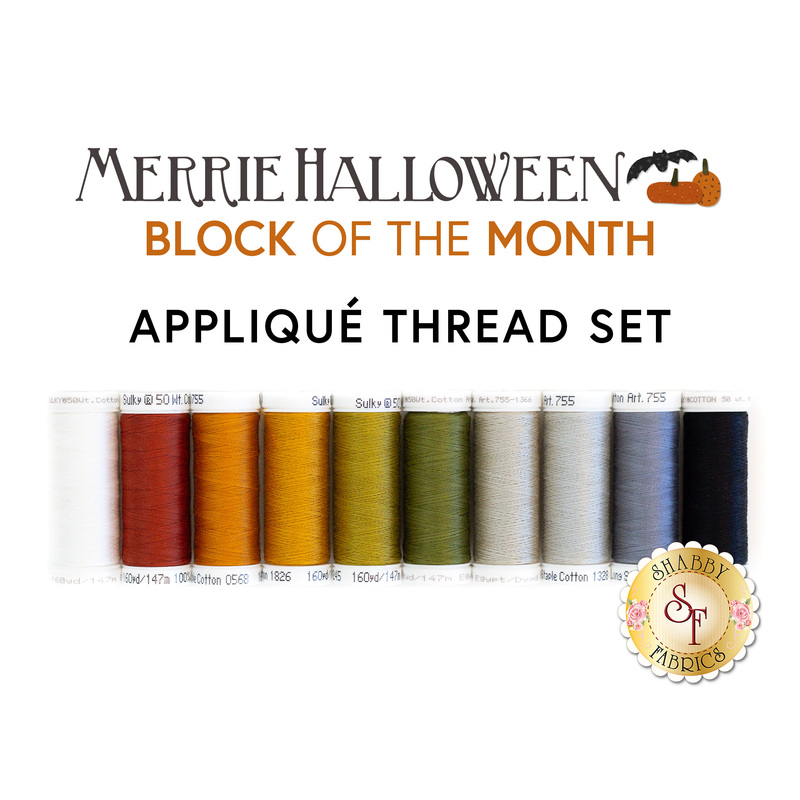 An image of a 10 pc Applique Thread Set from the Merrie Halloween BOM.