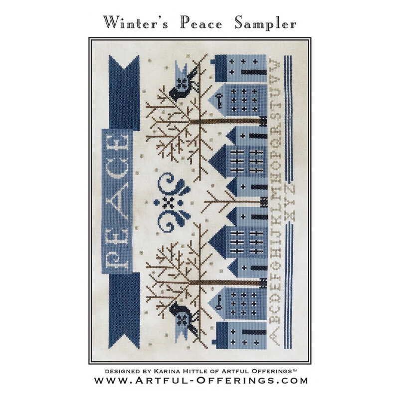 front of winter's peace sampler by Karina Hittle