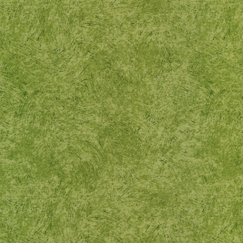 grassy green fabric featuring tonal brushstroke texturing