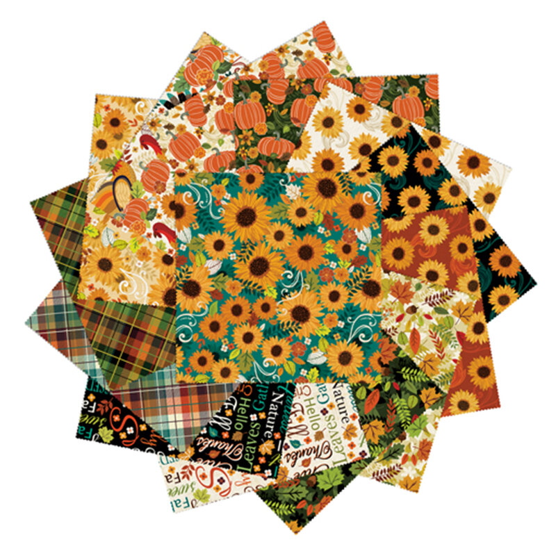 collage of all fabrics in Gather Together 10