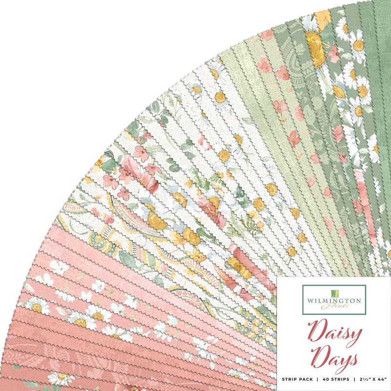 graphic of all fabric strips in the 40 karat crystal set for daisy days