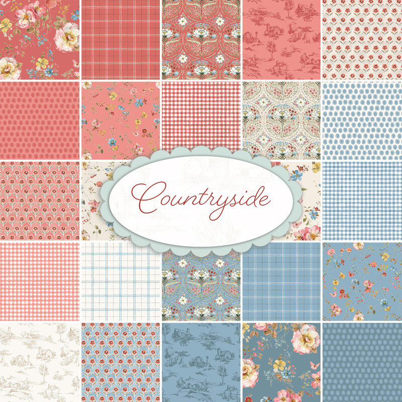 Graphic of all fabrics from the Countryside collection