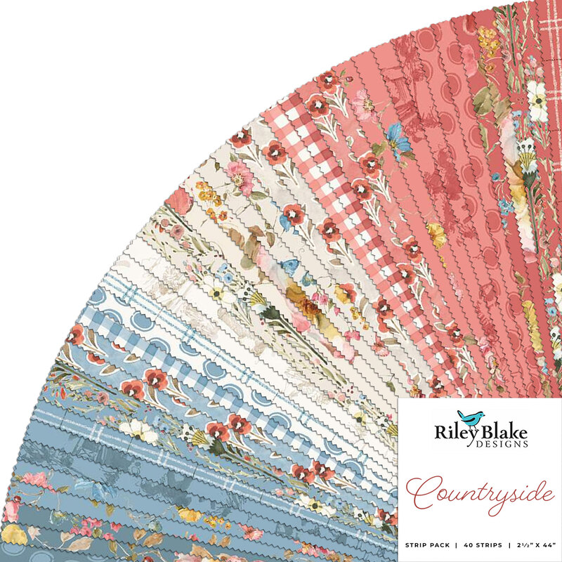 Graphic of all fabrics from the Countryside collection Rolie Polie