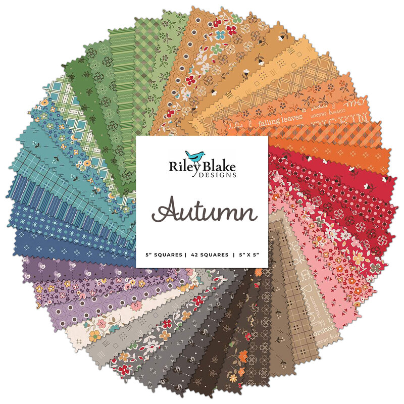 Graphic of all fabrics in the Autumn collection 5