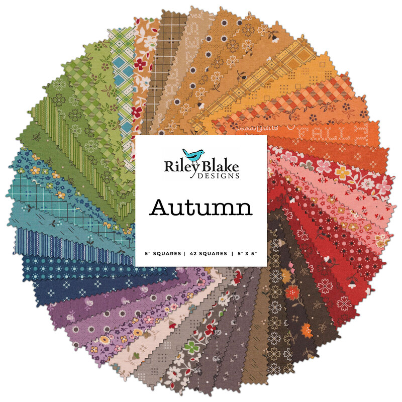 Graphic of all fabrics in the Autumn collection 5