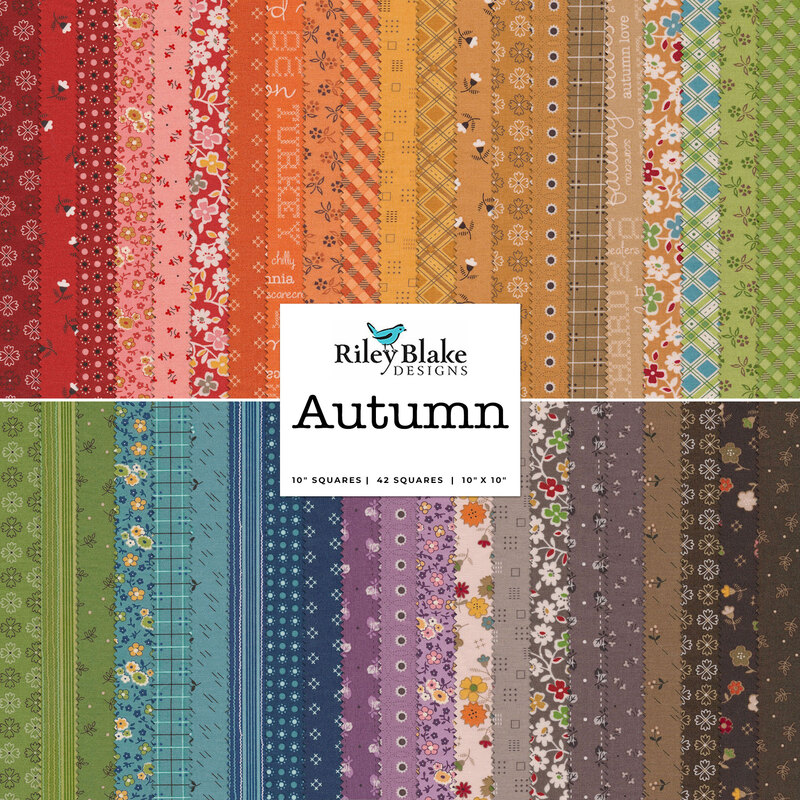 Graphic of all fabrics in the Autumn collection 10
