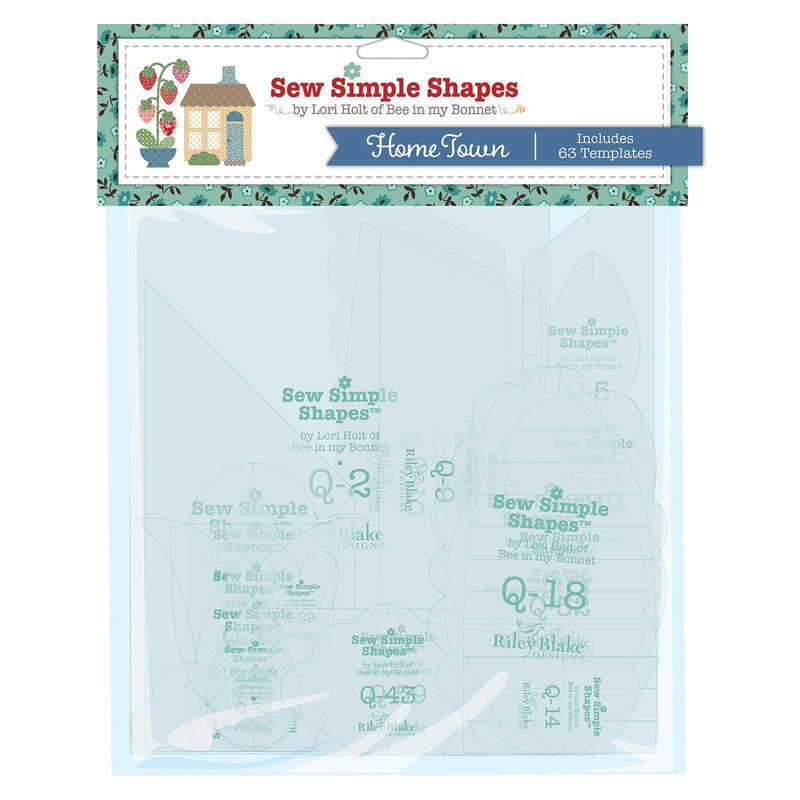 Image of the sew simple shapes template pack contained in a back with a label