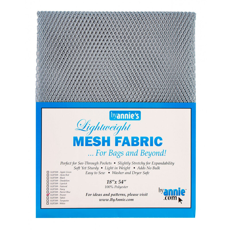 Photo of a package of gray mesh fabric isolated on a white background