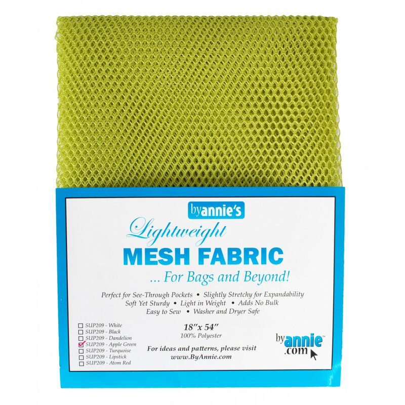 Photo of a package of light green mesh fabric isolated on a white background
