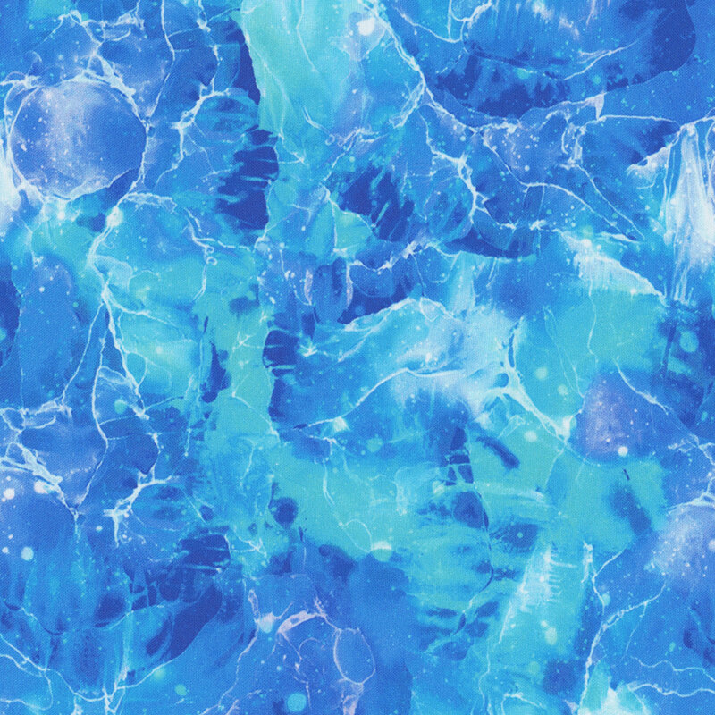 Marbled and mottled ice blue and aqua impressions of glacial ice