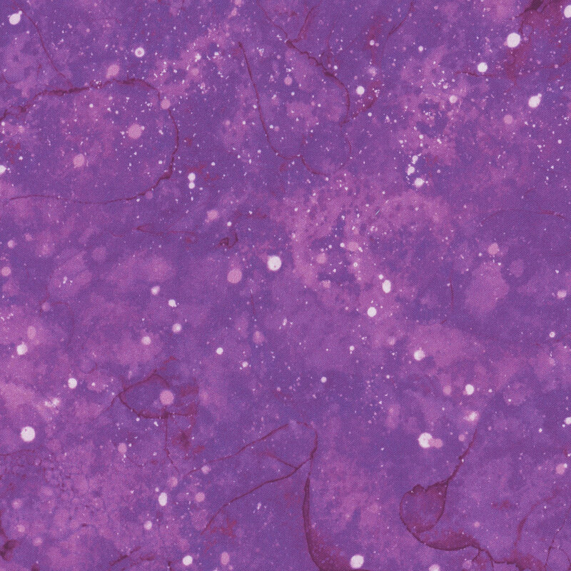 Mottled magenta fabric with tonal marbling throughout and small pale purple dots scattered throughout