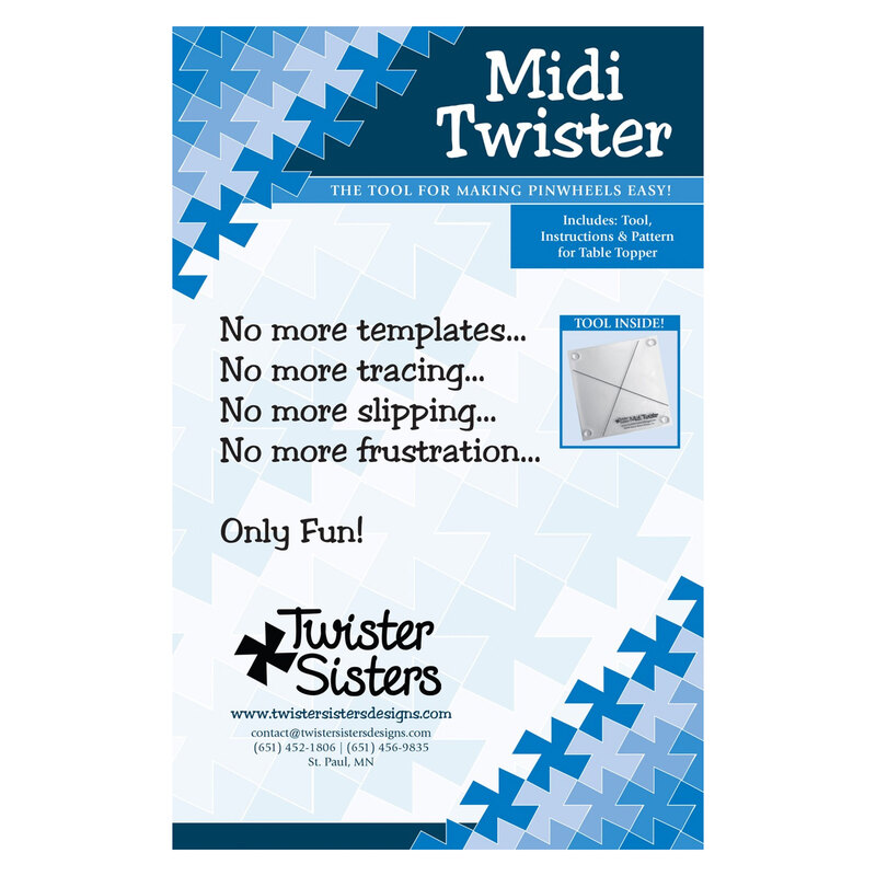 Cover of Midi twister template with multiple descriptors and a blue and white design
