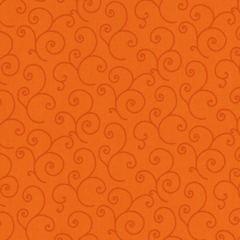 orange fabric featuring a tonal swirl design