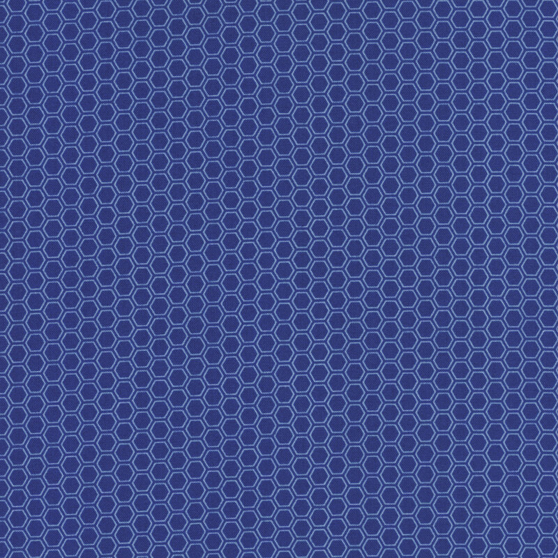 blue fabric featuring a light blue honeycomb texture